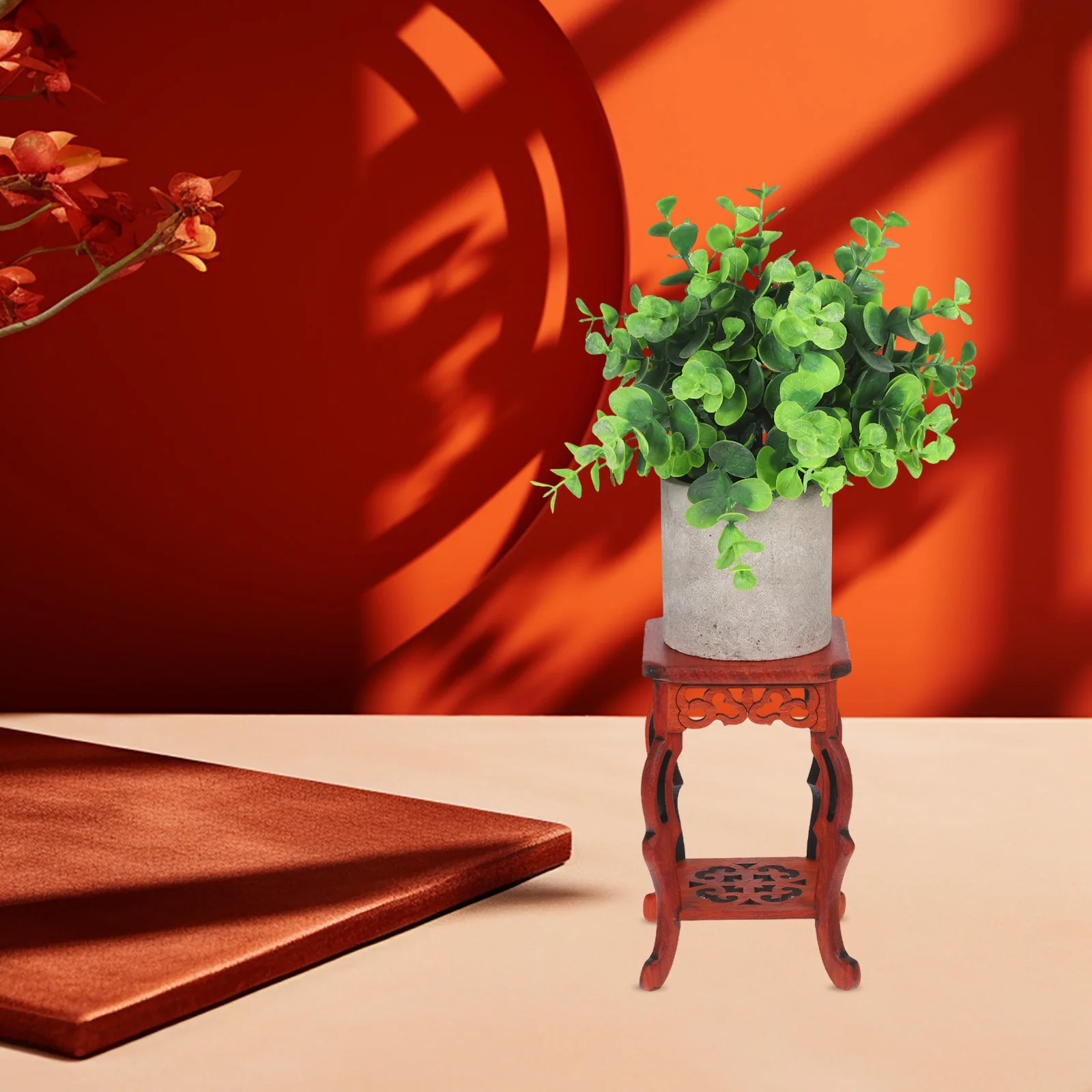 

Wooden Bonsai Stand Pedestal Indoor Plant Display Holder Mini Planter Riser for Home Office Decor Wood Display Pedestal