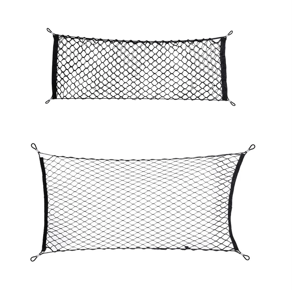 2 TYPES Car Net Holder Nylon Elastic Mesh Trunk Cargo Net Storage Drinker Holder Pocket Luggage Net Storage Book Bag