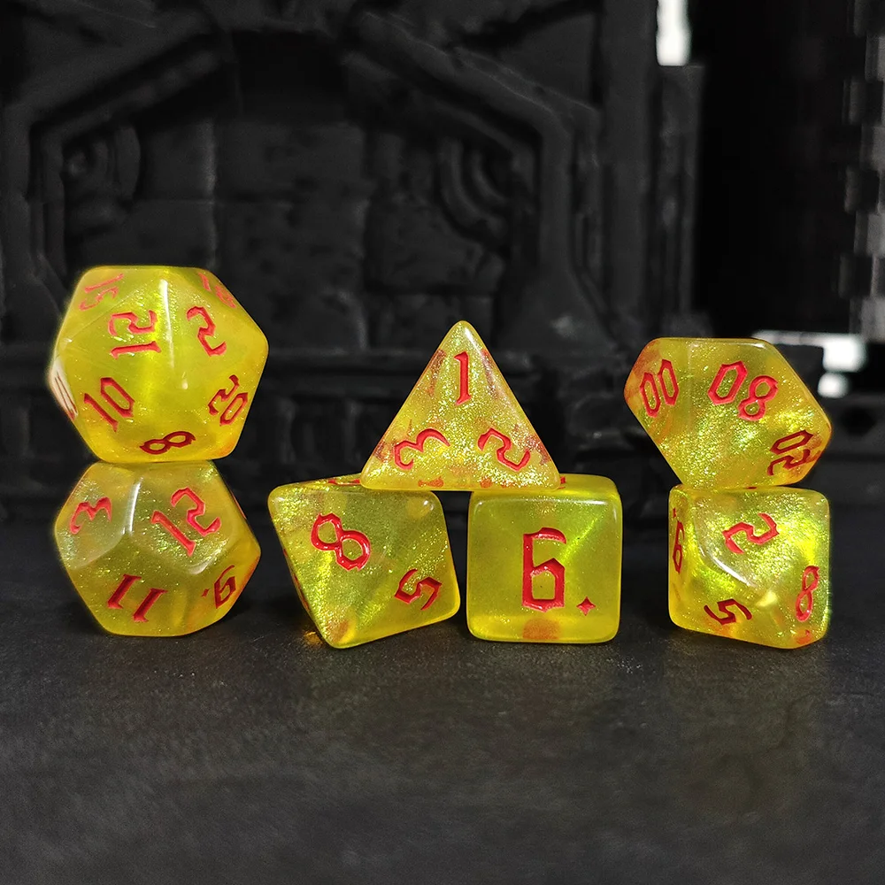 7 قطعة/المجموعة متعدد الألوان مادة الأكريليك أورورا مجموعة نرد DnD RPG ل الزنزانات والتنينات ألعاب نادي KTV ألعاب الترفيه المنزلية