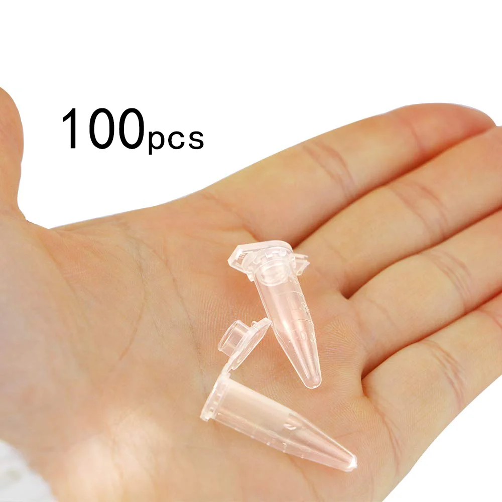 

Microcentrifuge Tubes With Snap Cap 0.2/0.5/1.5ml 100pcs Polypropylene Graduated Not Sterilized Clear Plastic Small Vials