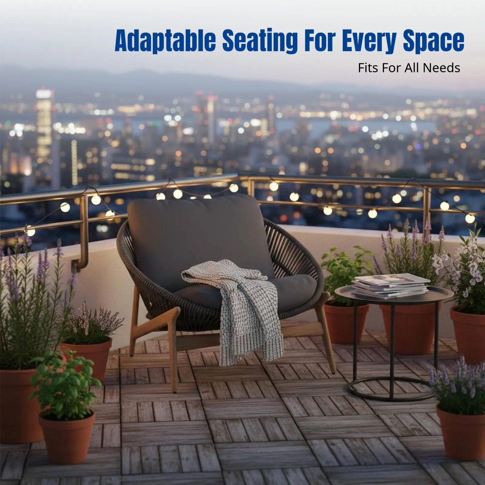 

Комплект садовой мебели из ротанга, мебель для патио из тикового дерева, водонепроницаемое и солнцезащитное кресло-шезлонг, комплект столиков для балкона, скандинавский стиль