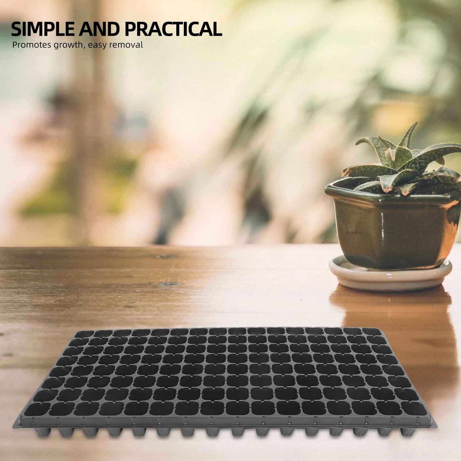 

10Pcs 128 Cell Seedling Tray Plastic Sprouter with Ventilated Design for Home Garden Growing Container Easy Transplant Black 80G