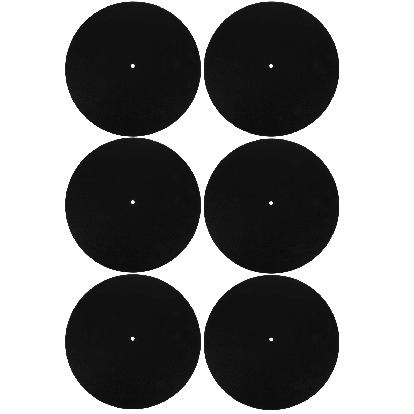 

6 pcs Black 2mm Thick 30cm Diameter Record Anti-slip Pad Player Mat Turntable Platter Slipmat Non-skid Anti-vibration
