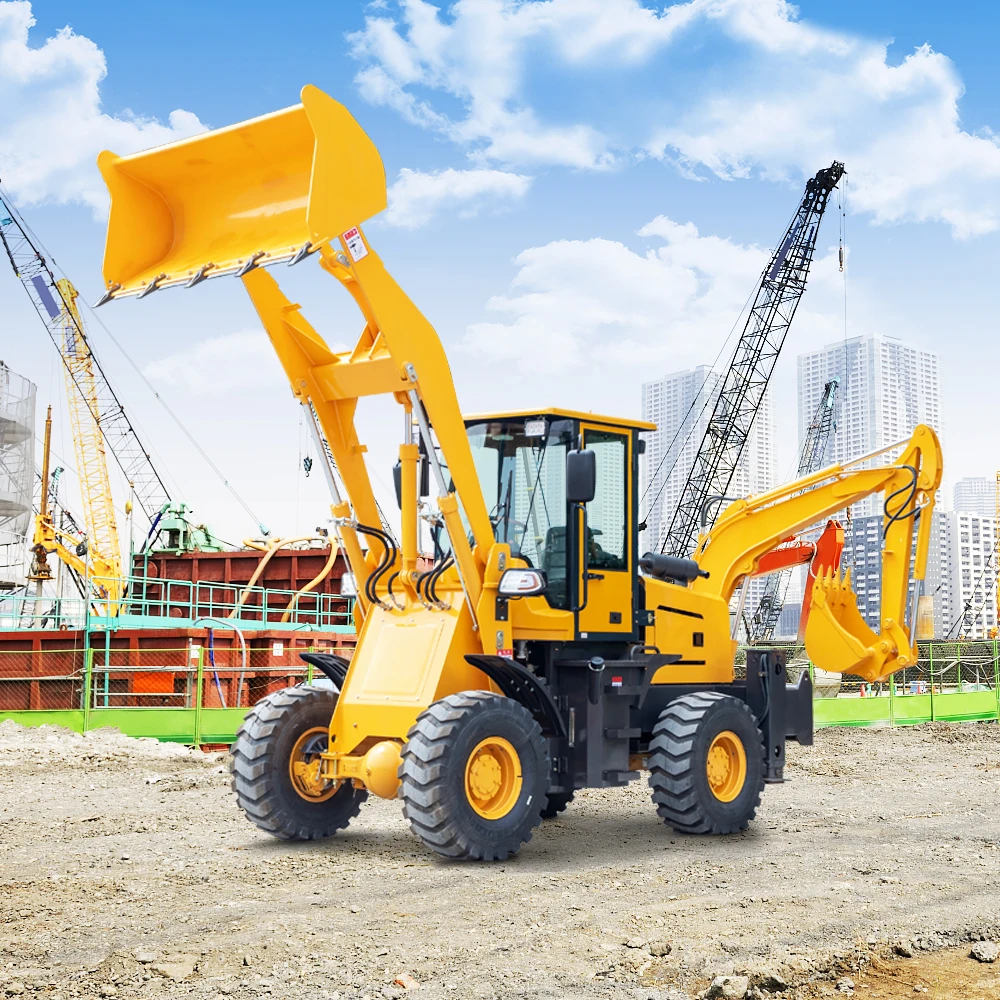 New 5 Ton Diesel Excavator Loader 4WD All-Terrain Backhoe Loader Agricultural Construction Machinery Excavators Tractor Custom