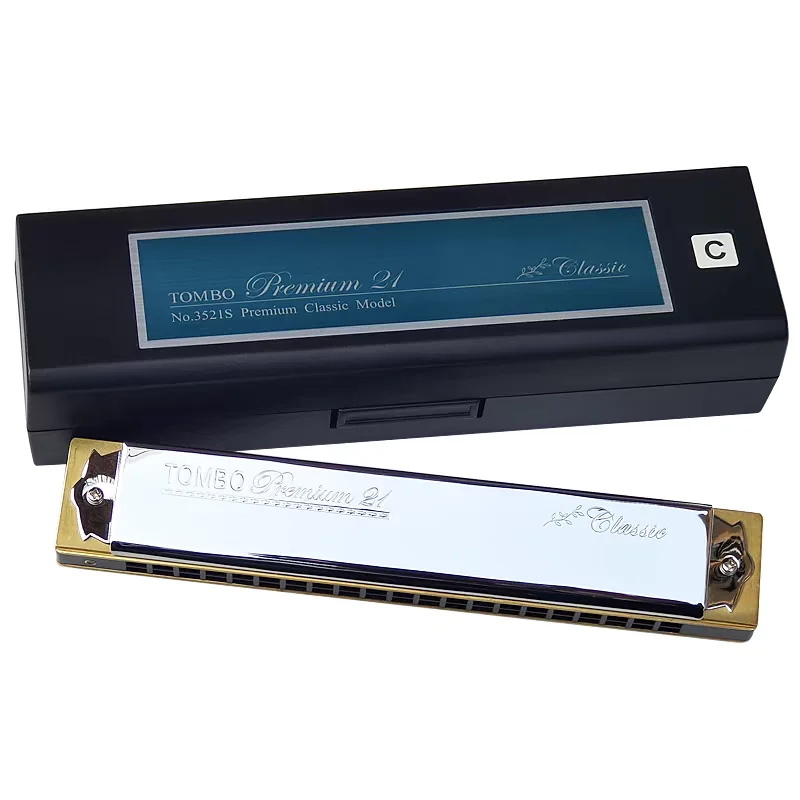 

Tombo Tremolo Harmonica Premium 21 Classic No. 3521S Prefessional Armonica 21 Holes Mouth Organ Key C A G Tone Harp Instrumentos