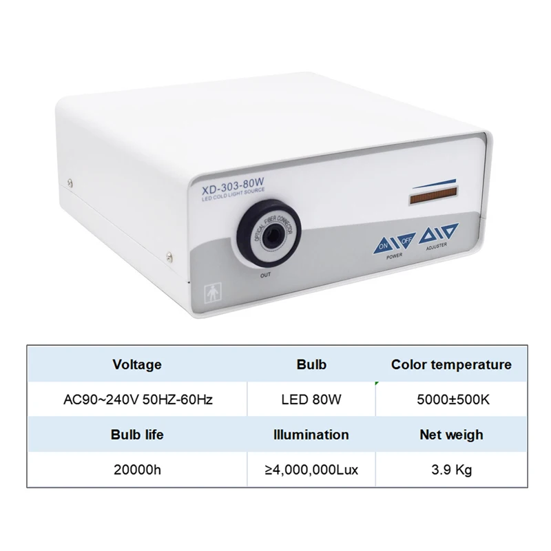 

Medical 80W LED Cold Light Source Examination Lamp for Hysteroscopy Otolaryngology