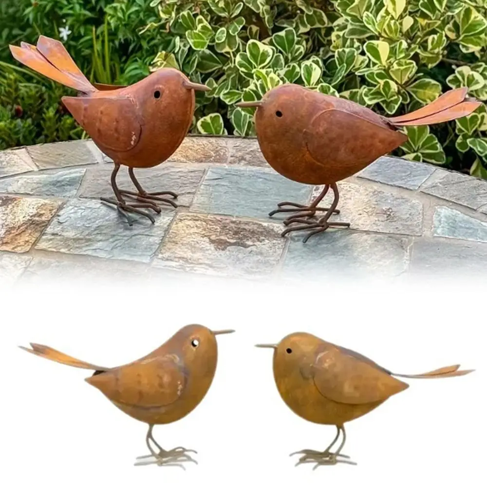 

Новая металлическая статуэтка птицы в деревенском стиле, садовый декор, скульптура для улицы