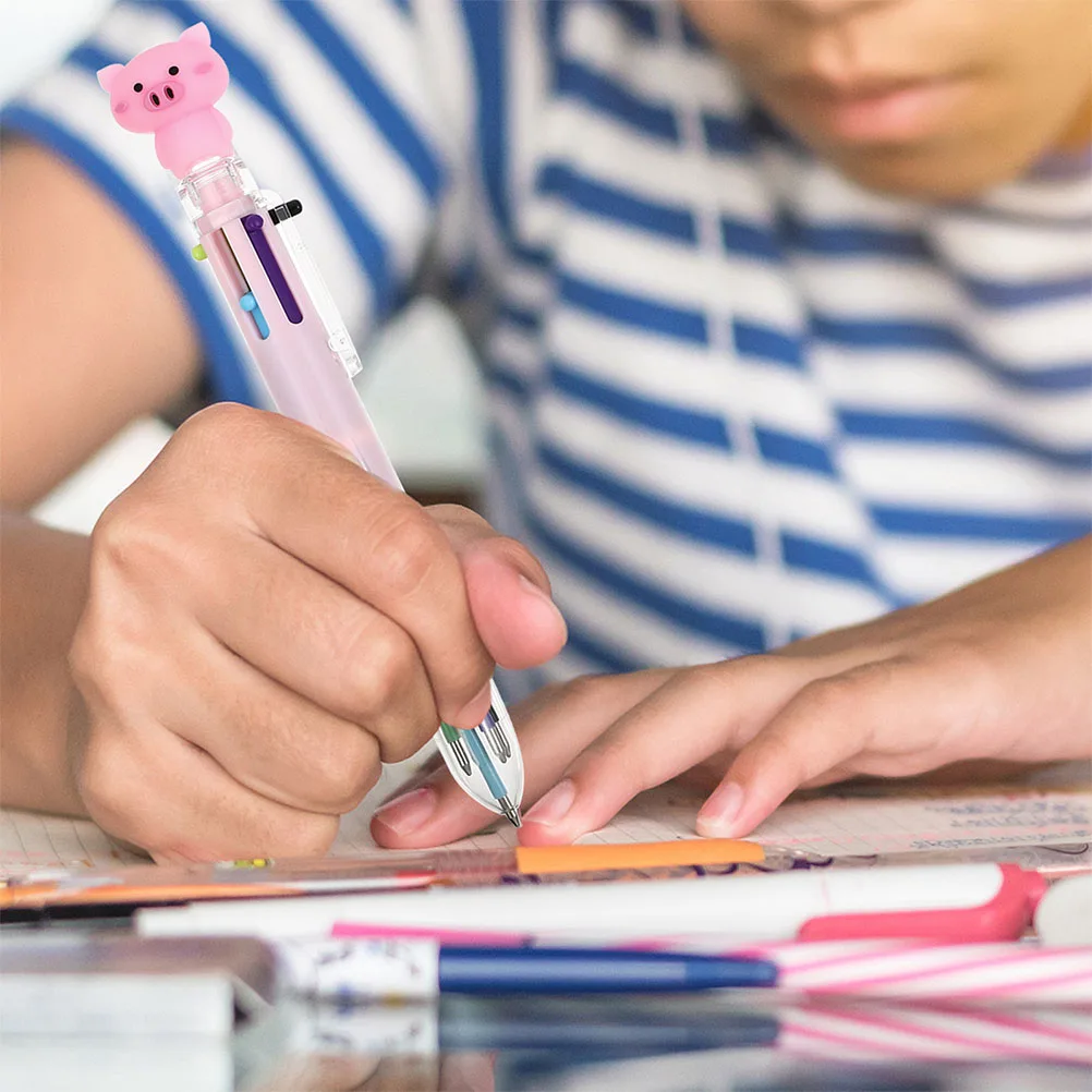 

12 шт. креативные шариковые ручки в мультяшном стиле, пишущие инструменты для студентов, школьные принадлежности, цветные многофункциональные канцелярские принадлежности