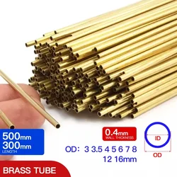 Brass pipe 0.4mm wall thickness 3-12 OD brass tube 300 500mm length Straight tubing  tube thin-walled Small diameter DIY