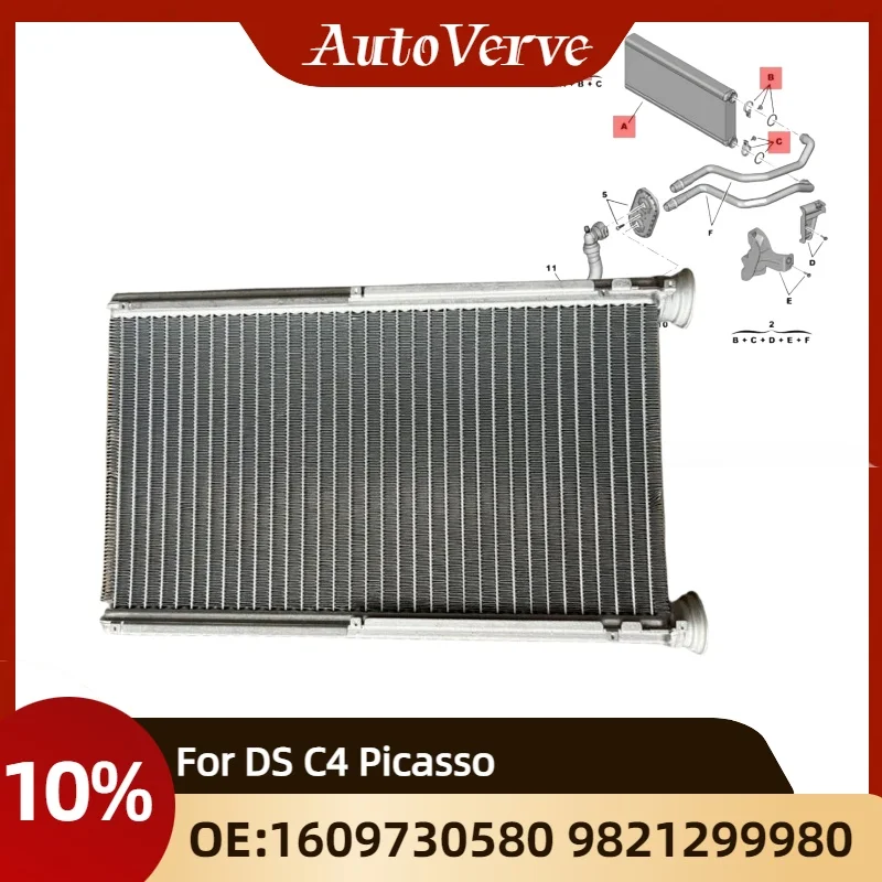 Air Conditioner Heater Heat Exchanger 1609730580 9821299980 for Citroen DS C4 Picasso for Peugeot