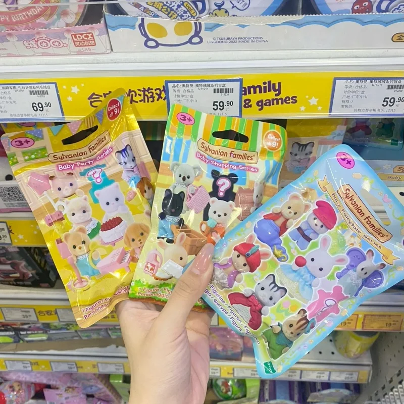 

Original Sylvanian Families Blind Box Baby Figure Forest Family Cake Mystery Box Familias Sylvanian Lucky Bag Birthday Gift