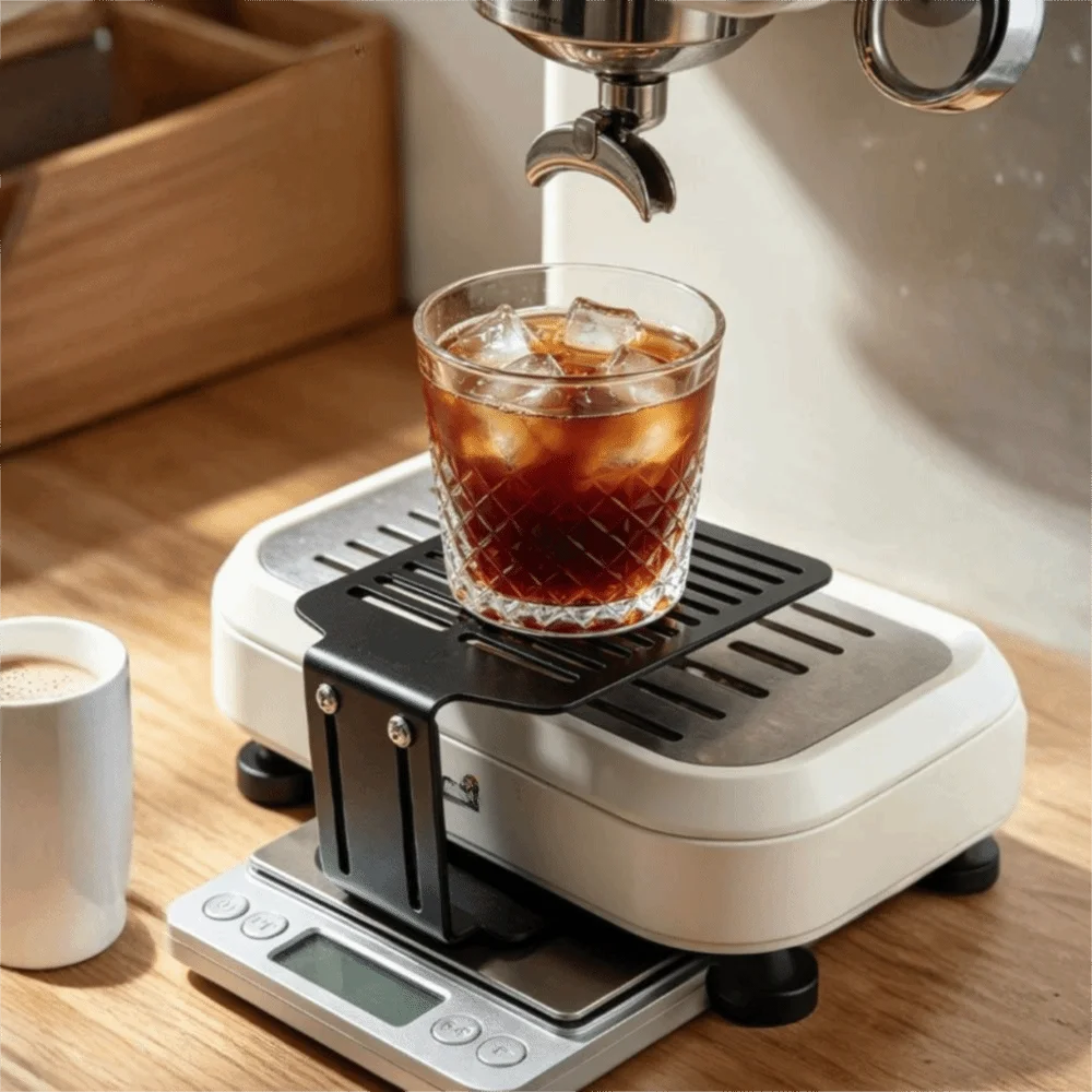 Adjustable Height Coffee Scale Stand Hollow Drainage Stable Base Espresso Extraction Cup Rack Carbon Steel Rust-resistant