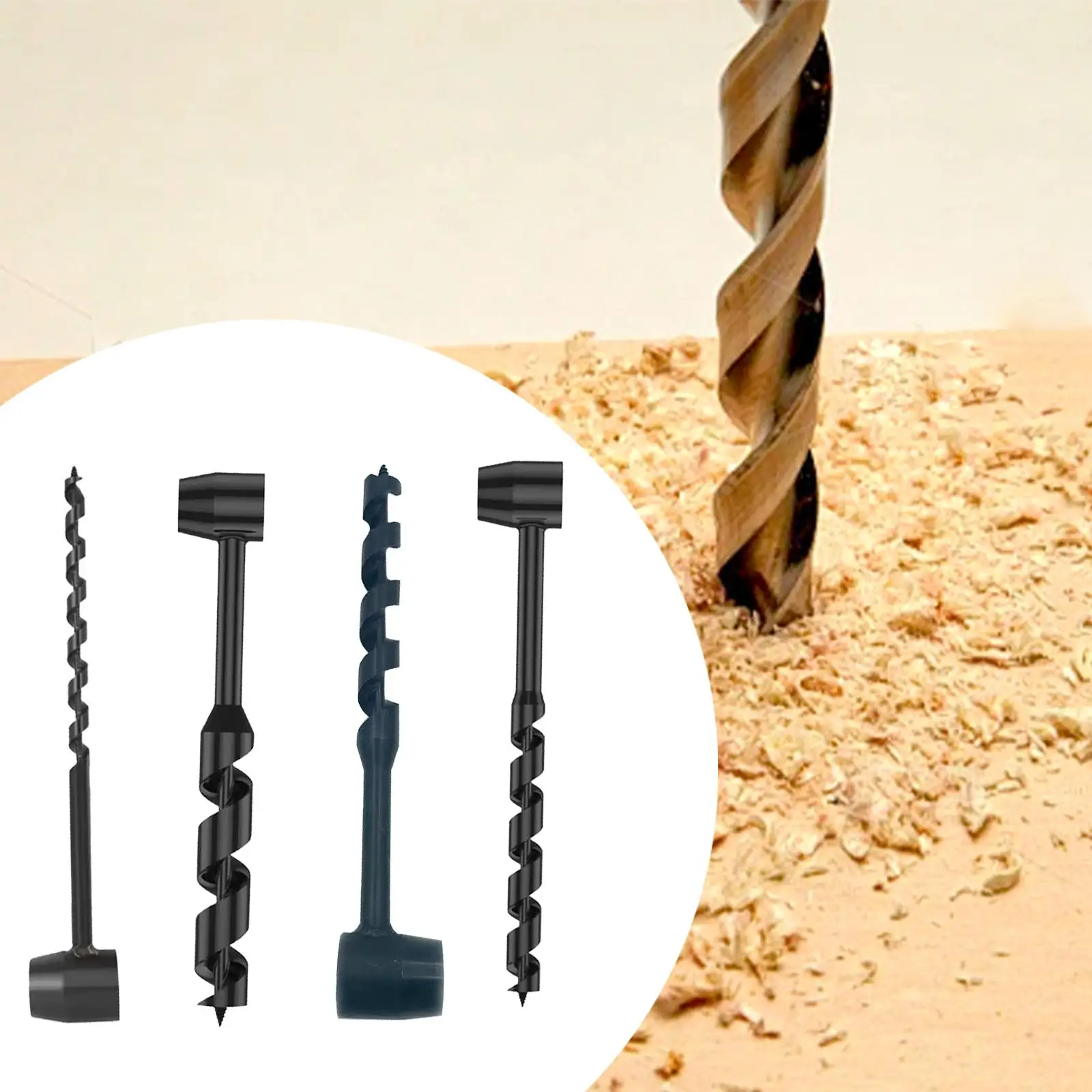 Hand Auger Wood Drill High Strength Sturdy Wood Drill Bit for Outdoor Backpacking Barbecue Grill Shelter Building Small Benches