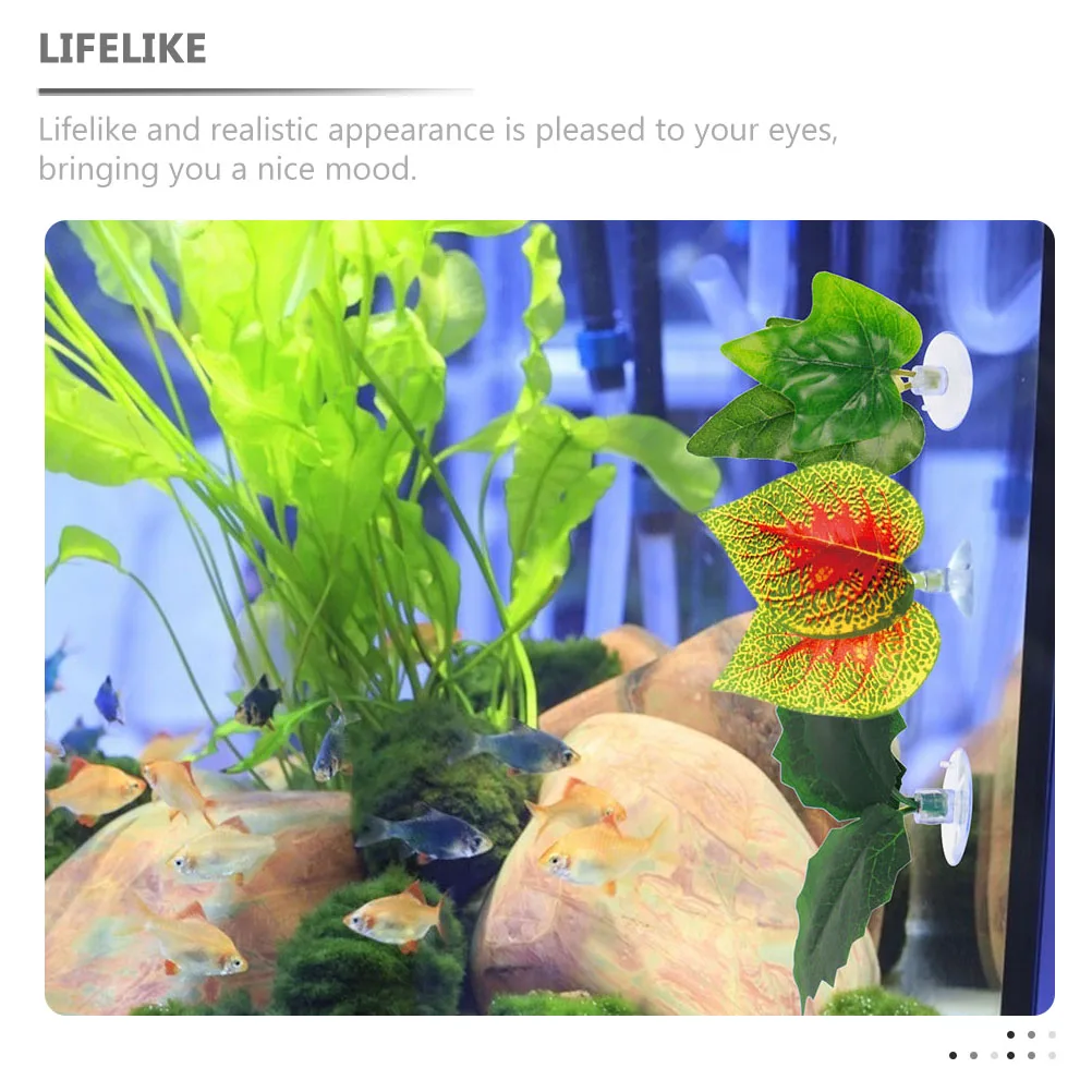 

3Pcs Purple Perilla Leaf Wear Resistant Faux Plants Replacement Aquarium Decor Resin Fish Tank Accessories Decorative Vivid