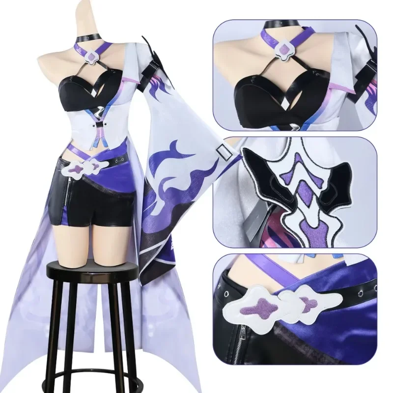 Acheron Cosplay Costume Honkai Star Rail Acheron Cosplay Dress Outfit Wig Shoes Huang Quan Huangquan Cosplay Prop