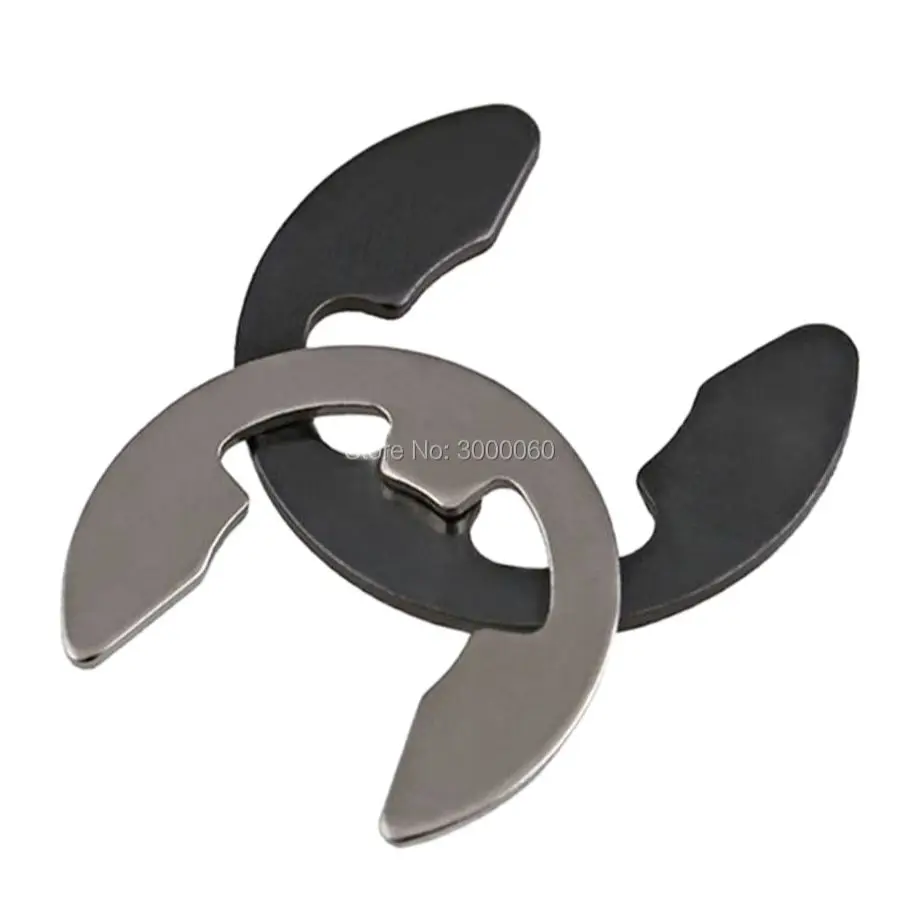 500pcs Nickel Plated Black Steel E-Type Retaining Lock Washers M7 M8 M9 M10 for Shafts - Pack of 500