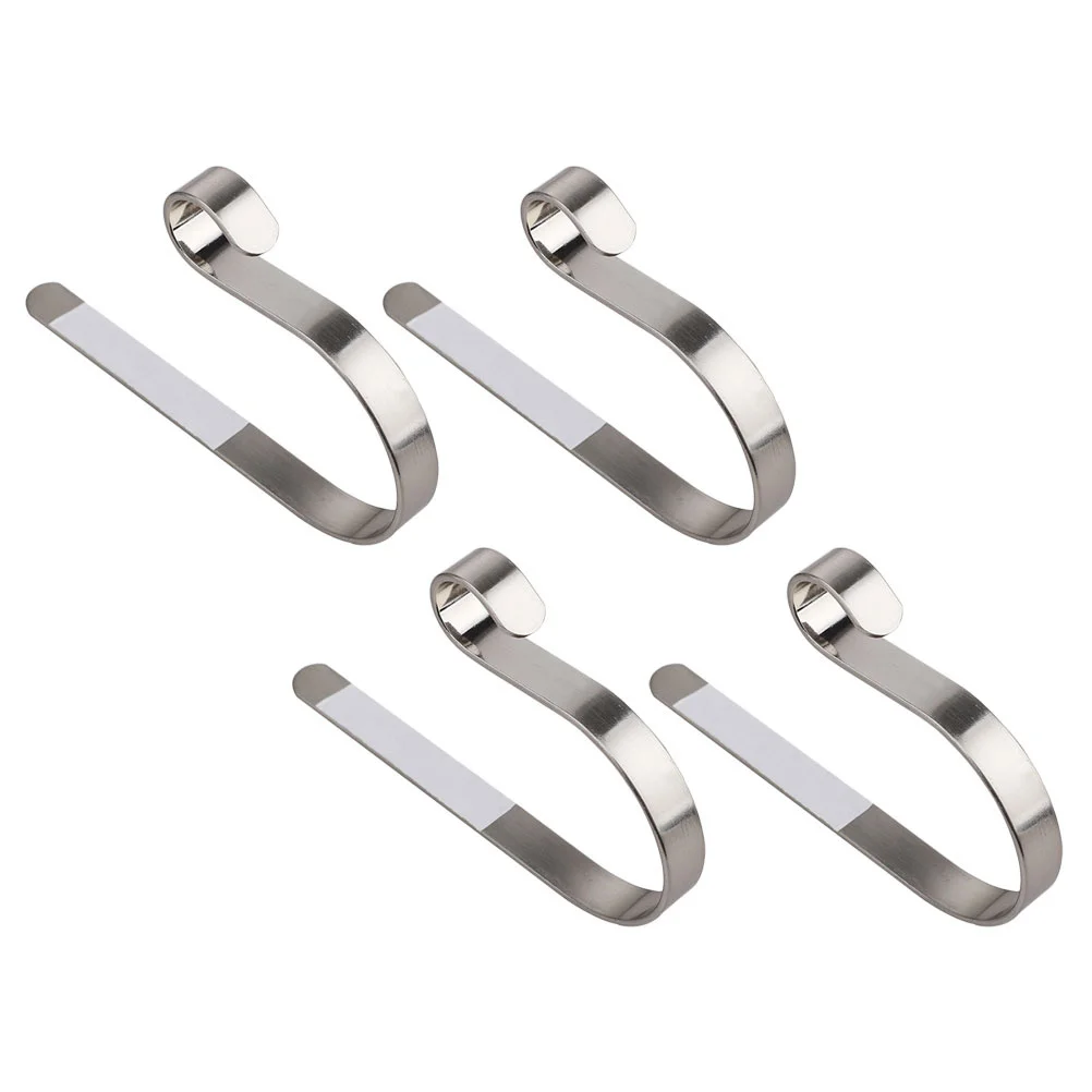 

4Pcs Metal Coat Hangers Zinc Alloy Christmas Stocking Hanging Holder Festive Fireplace Hook for Garlands Ornaments Xmas Pendant