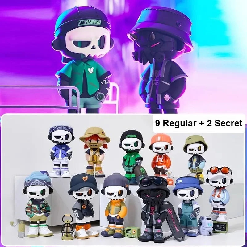 

Mr.Bone 4-го поколения, серия для кемпинга, слепая коробка, модные игрушки, загадочная коробка, аниме-фигурки, настольная модель, дизайнерская кукла, сюрприз, подарки