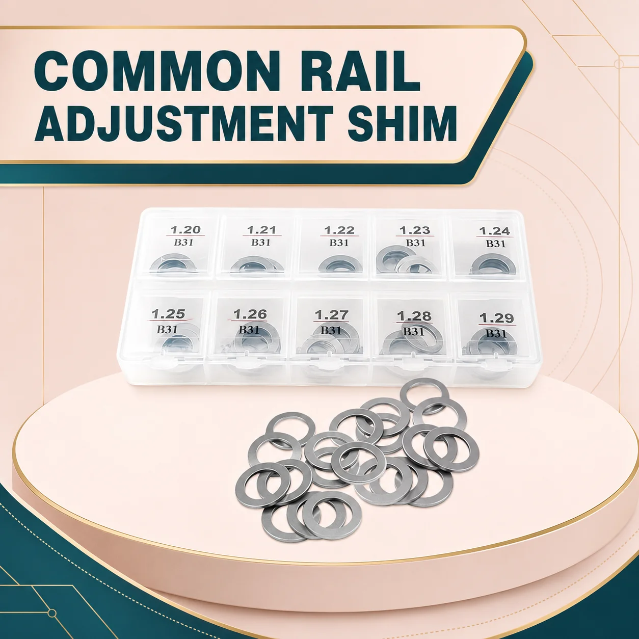 B31 SIZE 1.20MM - 1.29MM Fuel Injector Adjustment Shim 1.20mm - 1.29mm 50PCS/LOT