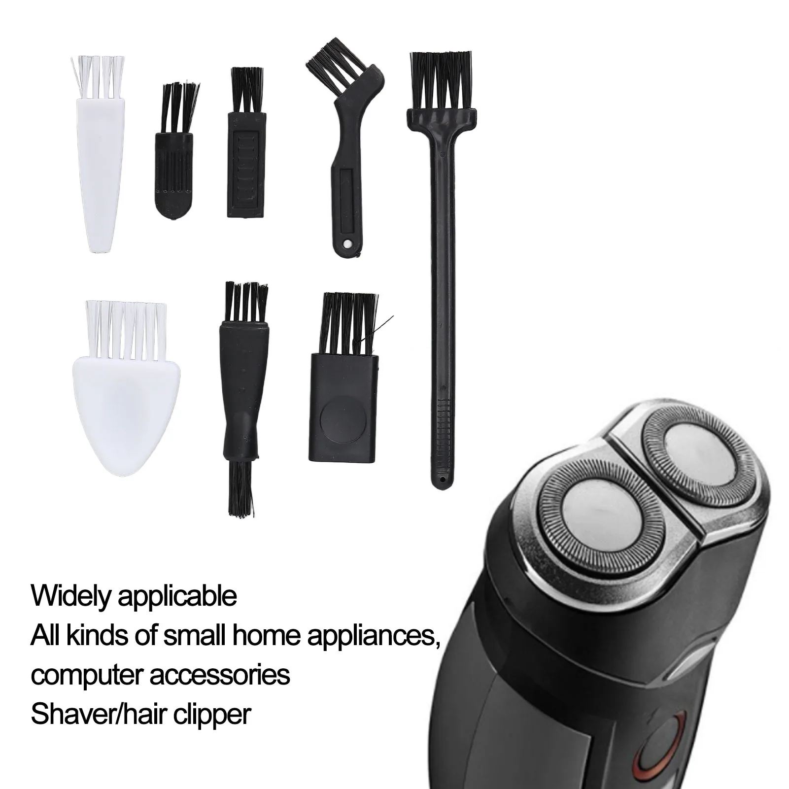 Electric Shaver Cleaning Brush Set PP 8pcs Replacement Razor Cleaning Brush for Home Appliances Computer Accessories