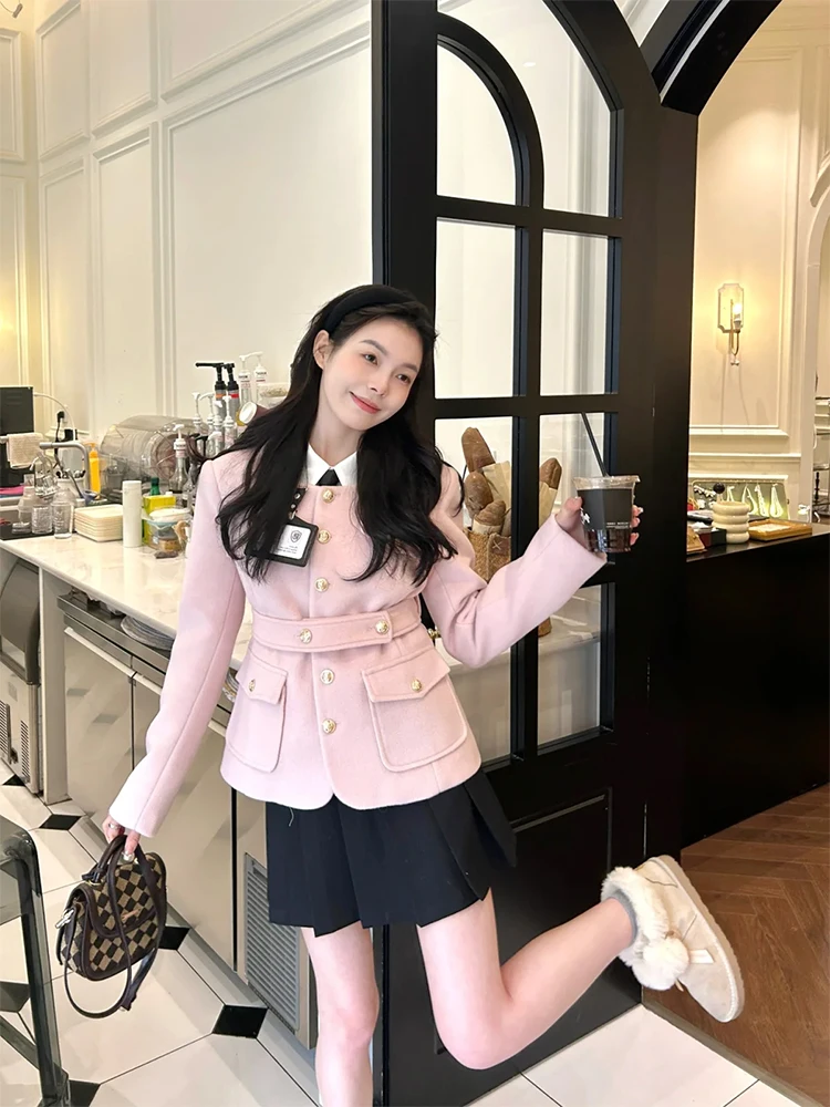 

Молодежный комплект: пиджак и плиссированная юбка больших размеров для женщин, весенняя мода, корейская версия