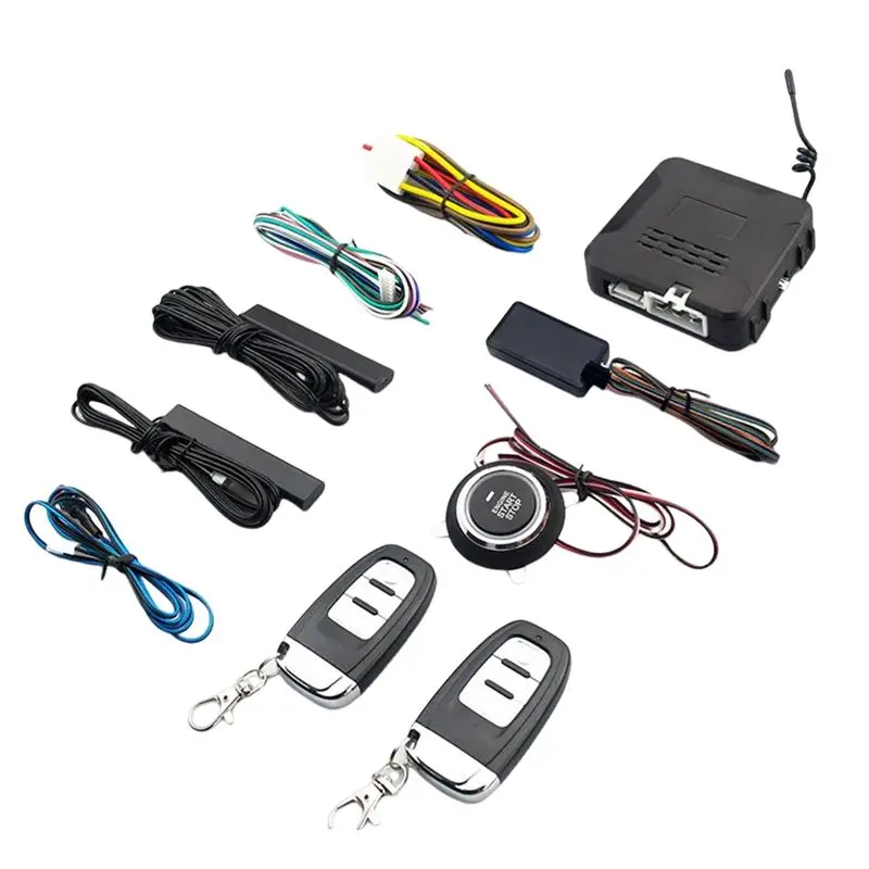 Car Mobilephone Remote Control Engine Start One Button Start Stop Black Plastic Autostart Keyless Entry System Central Locking-X