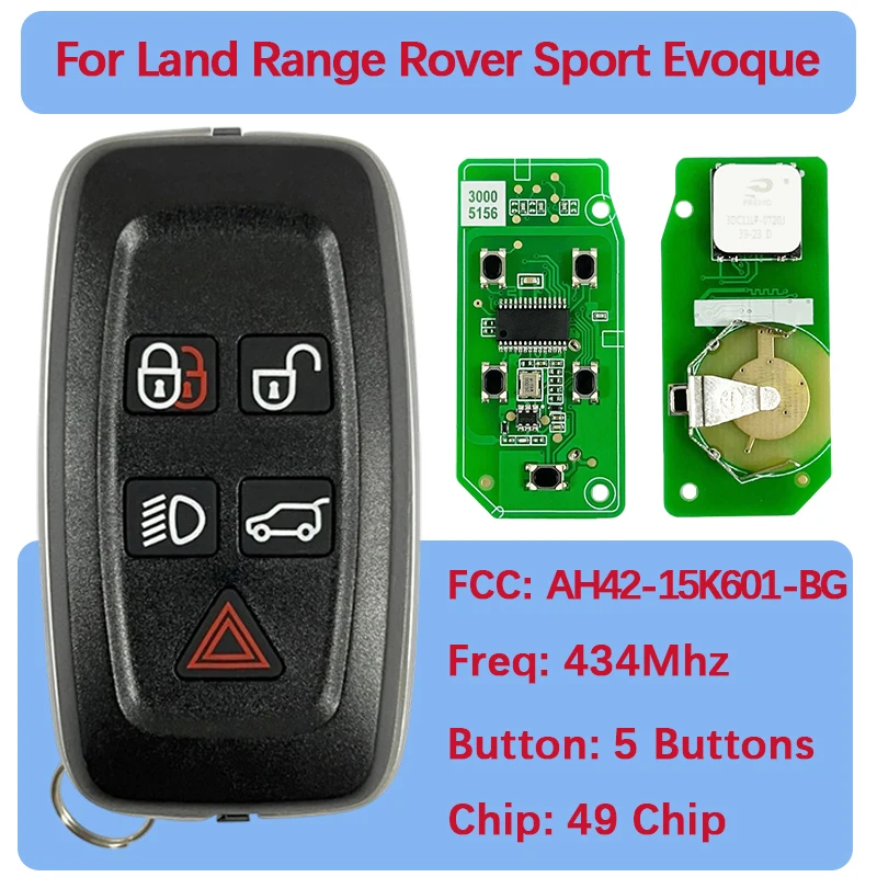 

CN004014 Aftermarket Smart Card Remote Car Key Fob 434Mhz 49 Chip AH42-15K601-BG For Land Rover Range Rover Sport Evoque