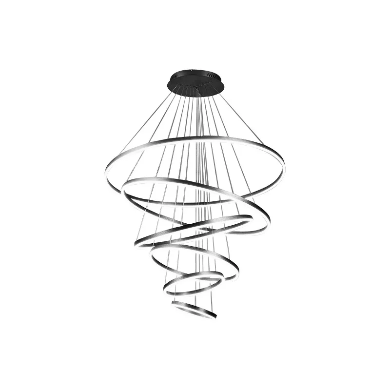 

Villa duplex building chandelier modern simple loft apartment loft building middle floor high living room hollow lobby light