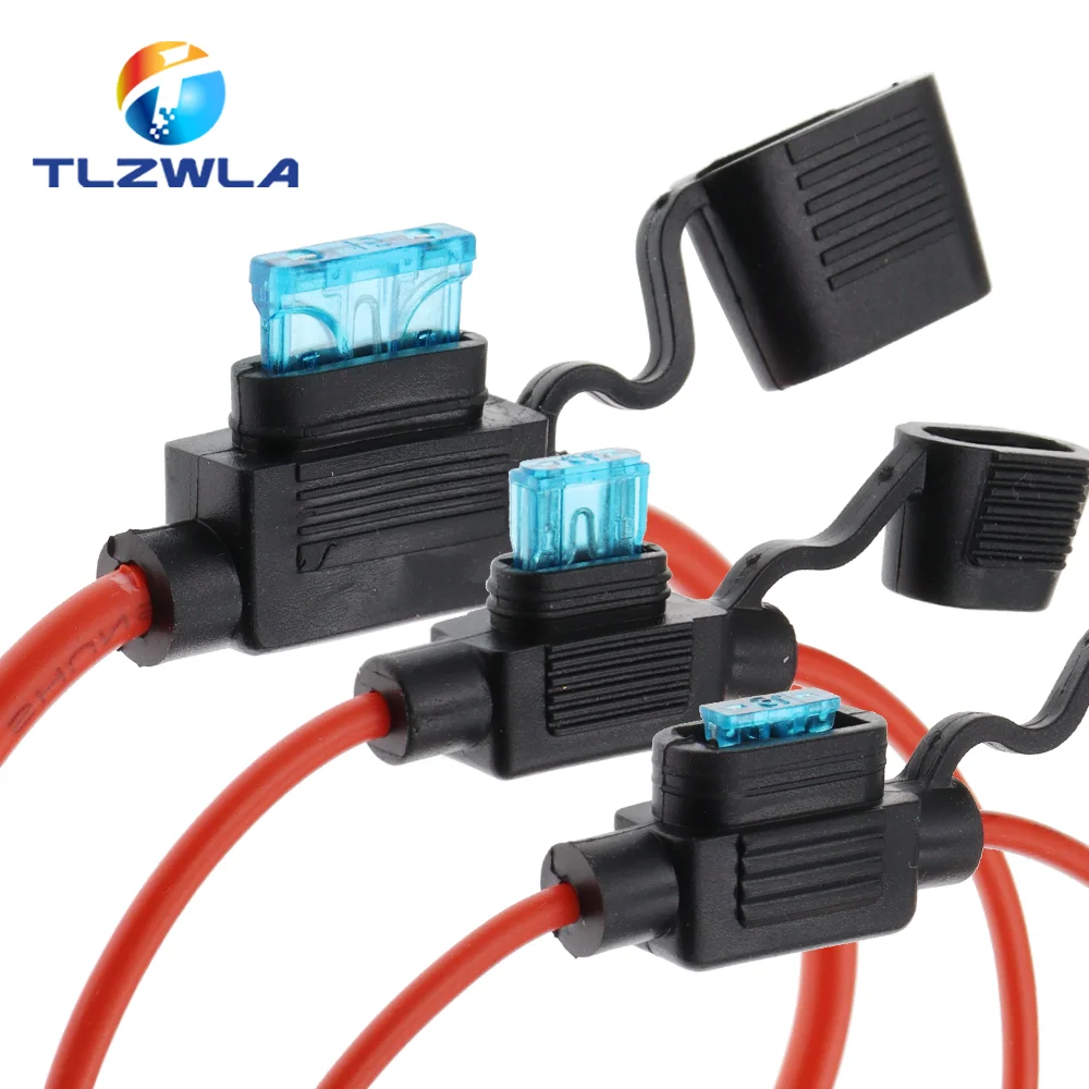 Waterproof 32V Mini Small Medium Auto Fuse Holder 18/1614/12/10AWG And Car Blade Fuse 3A 5A 7.5A 10A 15A 20A Standard/Mini/Micro