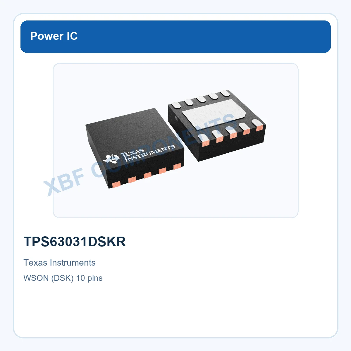 TPS63031DSKR Texas Instruments Buck-Boost Converter 1-A WSON (DSK) 10 pins