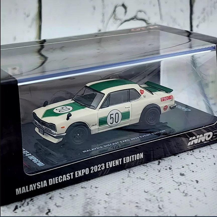 Inno64 Skyline 2000 GT-R (KPGC10) White MALAYSIA DIECAST EXPO 2023 Diecast Model Car Collection Limited Edition Hobby Toys