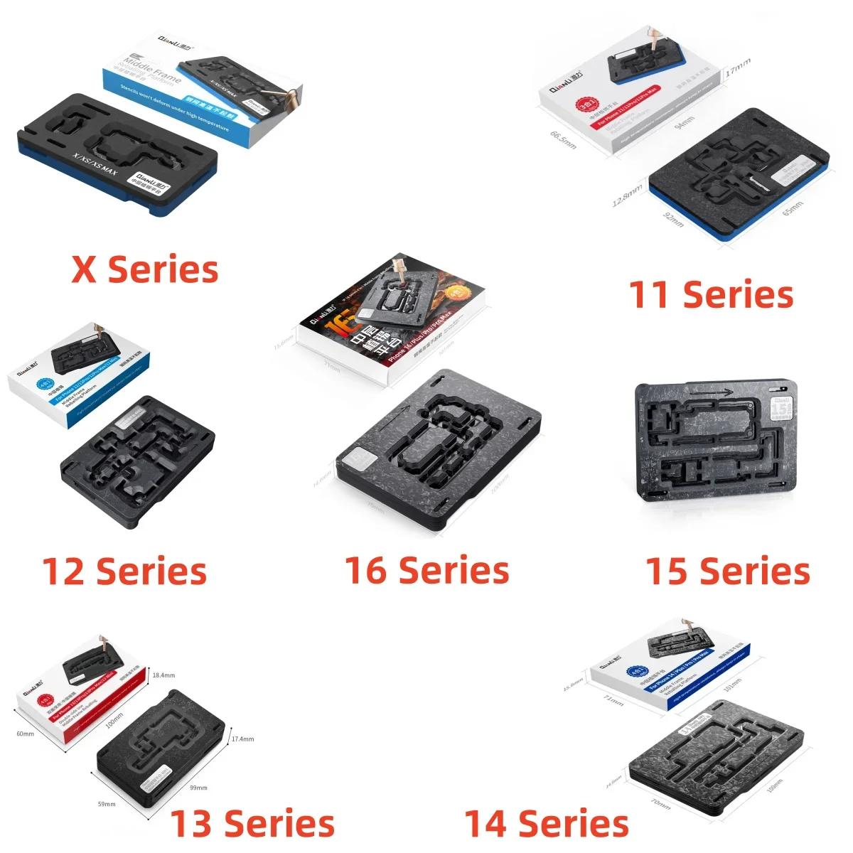 

Qianli Middle Layer Reballing Stencil Platform BGA Stencil Tin Planting Tool for iPhone X - 16 Series Motherboard Repair Fixture