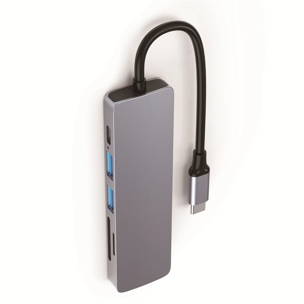 

6 in 1 UBS C Hub Docking Station Cables Connector Tool Connecting Fitting Splitter Equipment Cellphone External Cards Reader
