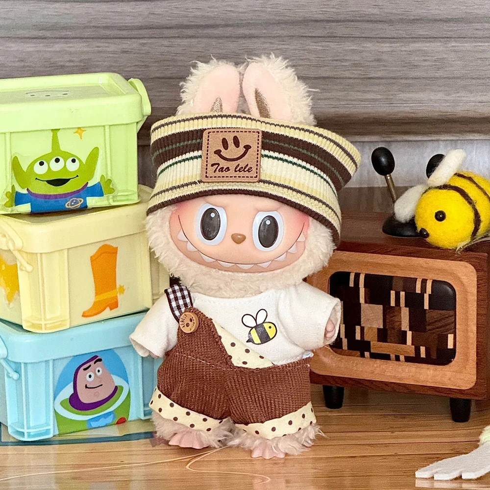 ل 17 سنتيمتر أفخم دمية Labubu مجموعة ملابس دمية صغيرة موحدة نمط سلسلة ل Labubu لطيف دمية الملابس والاكسسوارات