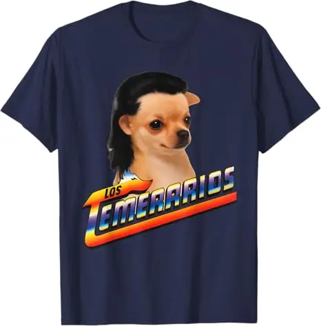 Los Temerarios Hund Lustiges Meme T-Shirt Süßes Y2k Hund Variation Brainrot Grafik Outfit Humorvolle Kunst Neuheit Spruch T-Shirt Streetwear – Detail 3