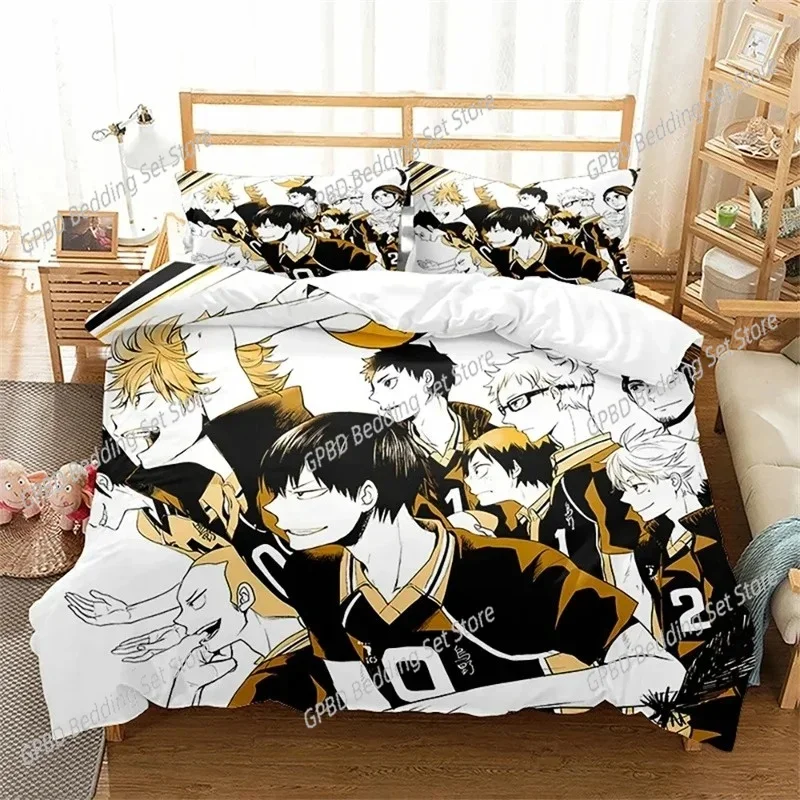

Haikyuu Bedding Set Single Twin Double Queen King Cal King Size Bed Linen Set