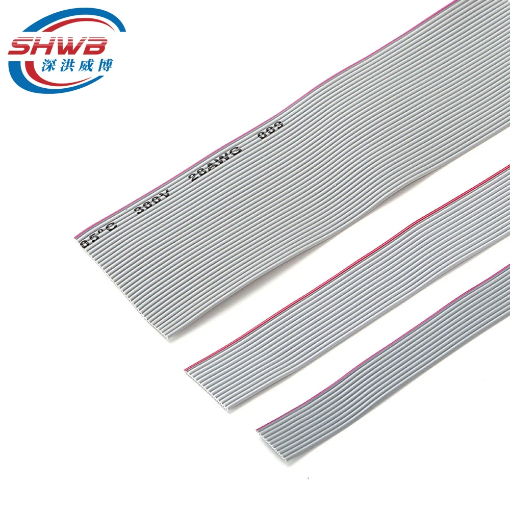 1/3/5Meter 6P/8P/10P/12P/14P/16P/20P/26/30/34/40 Pin 1.27mm Pitch Gray Flat Ribbon Cable 28 AWG Wire For 2.54mm FC IDC Connector