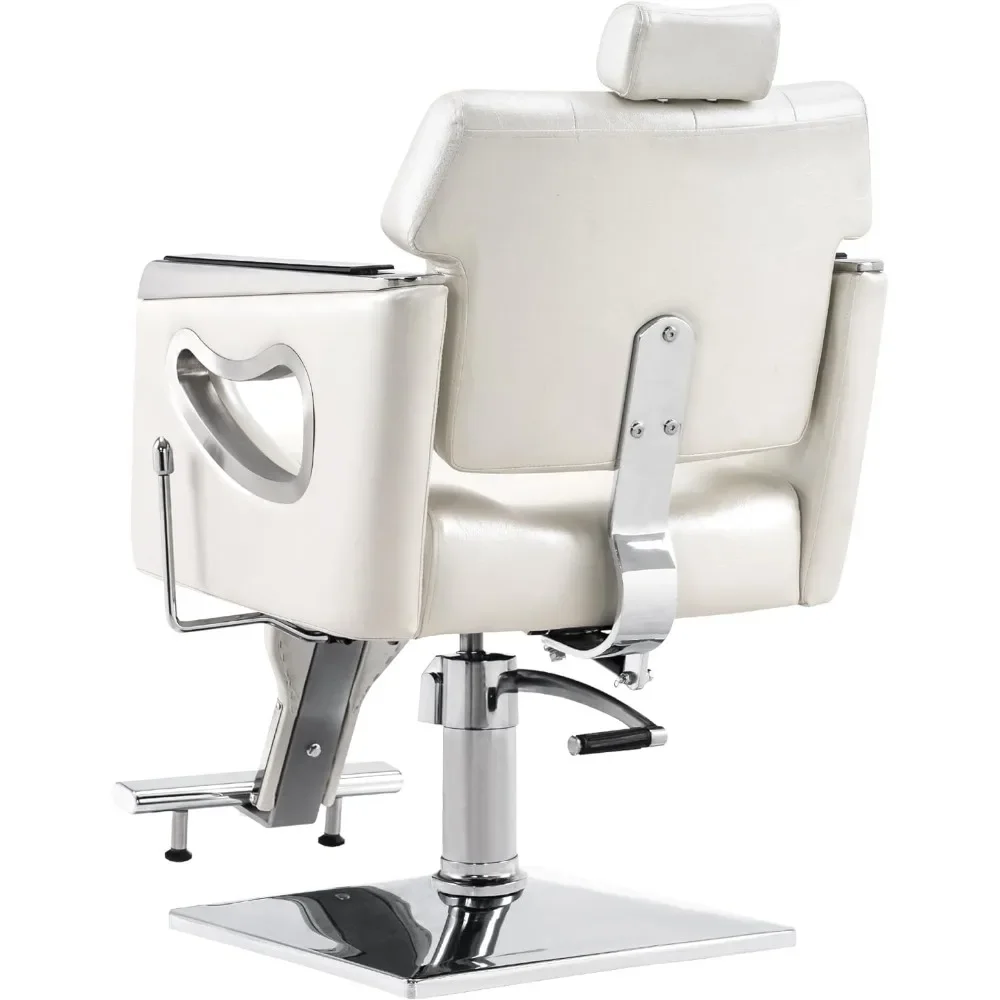 Silla de barbero reclinable para estilista de pelo, equipamiento de belleza para Estilismo de salón de Spa, color champán, 8132