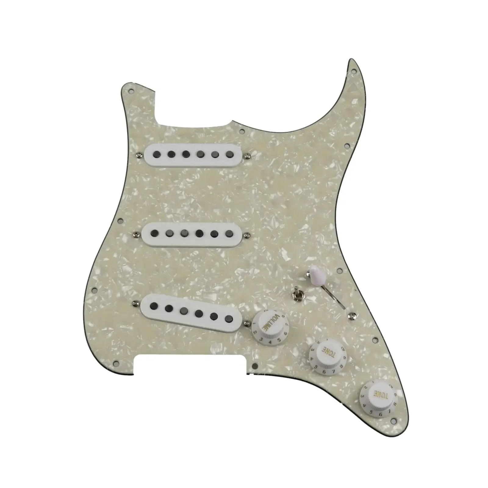 Pickguard de câblage pré-câblé chargé, Bobines simples, Style SSS 60s, Alnico 5 514-ups, 7 voies