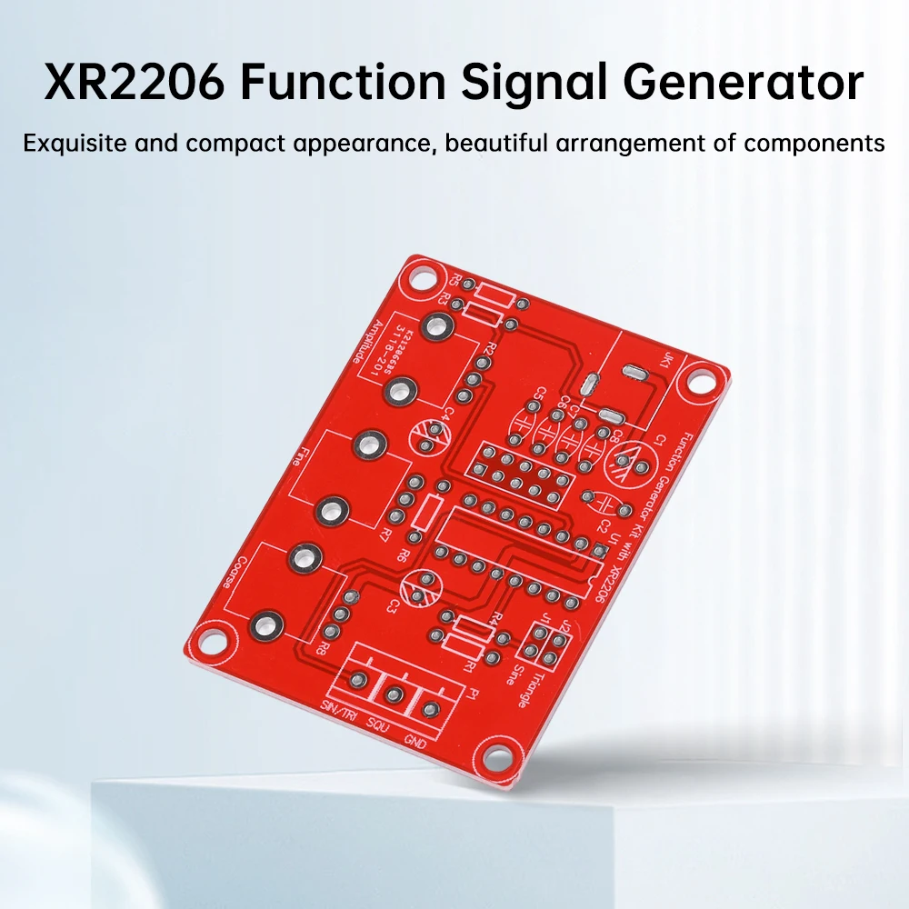 XR2206 Function Signal Generator DIY Kit High Precision Sine/Triangle/Square Output 1Hz-1MHz Adjustable Frequency Amplitude