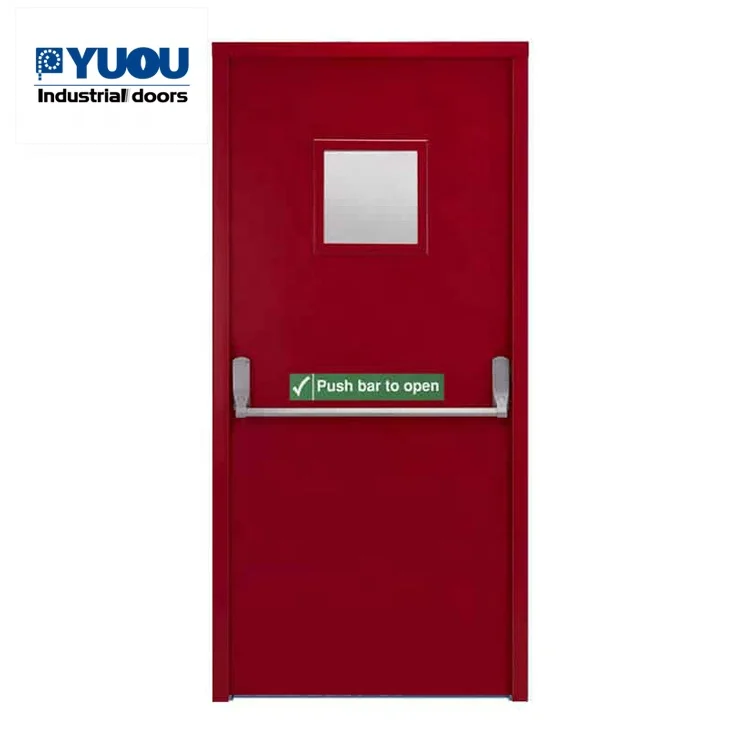 Commercial Interior Room Fireproof Emergency Exit Industrial Security Fire Resistant Fire Rated Steel Door with Window