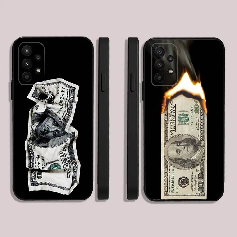 

Moneys 100 D-Dollars Phone Case For Samsung S25,23,22,30,24,10,9,Ultra,Plus,Lite,FE,5G Black Soft Case