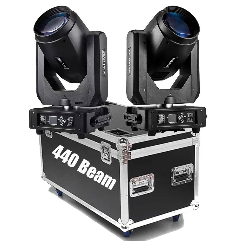 

High Bright 19R Sharpy 440W Beam Moving Head Light Pro Stage Lighting Big Lens 2Pcs A Case Three Phase Motor More Fast DJ Lamp