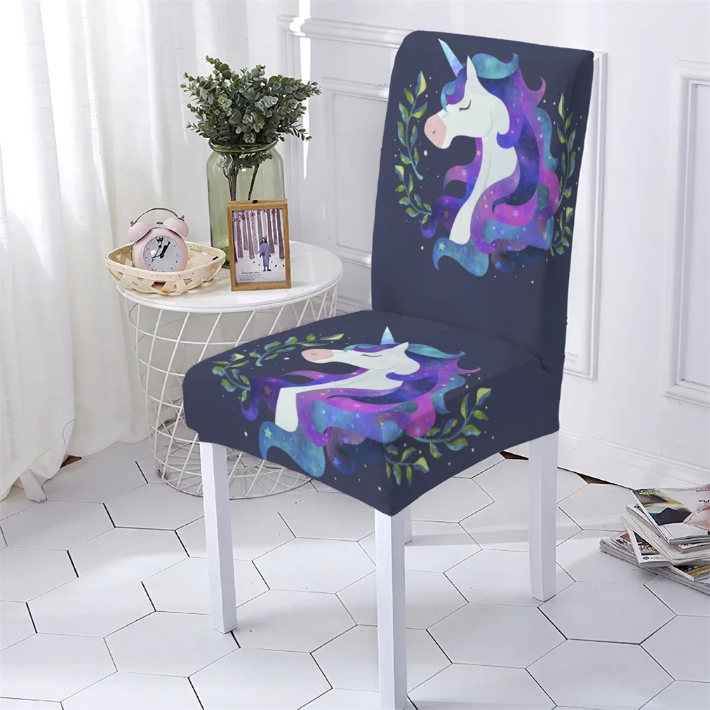 Cartoon Animal Style Chair Cover Office Chair Cover Unicorn Pattern Gamer Chairs Covers For Dining Room Chairs Home Stuhlbezug