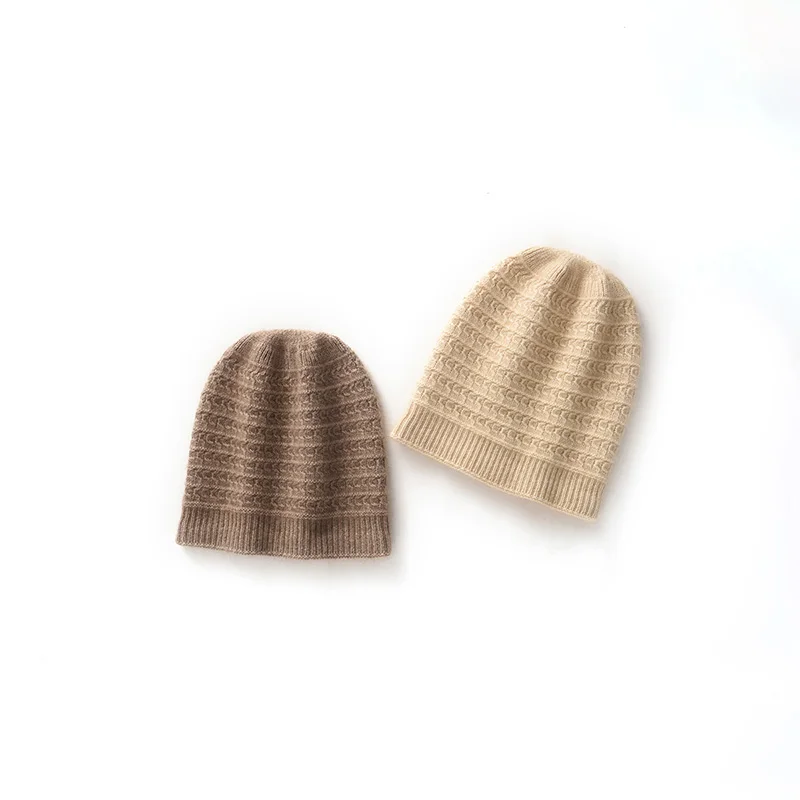 

High Quality 100% Cashmere Knitted Hat for Women and Men Casual Beanie Hat Cap Winter Soft Warm Cashmere Caps Unisex