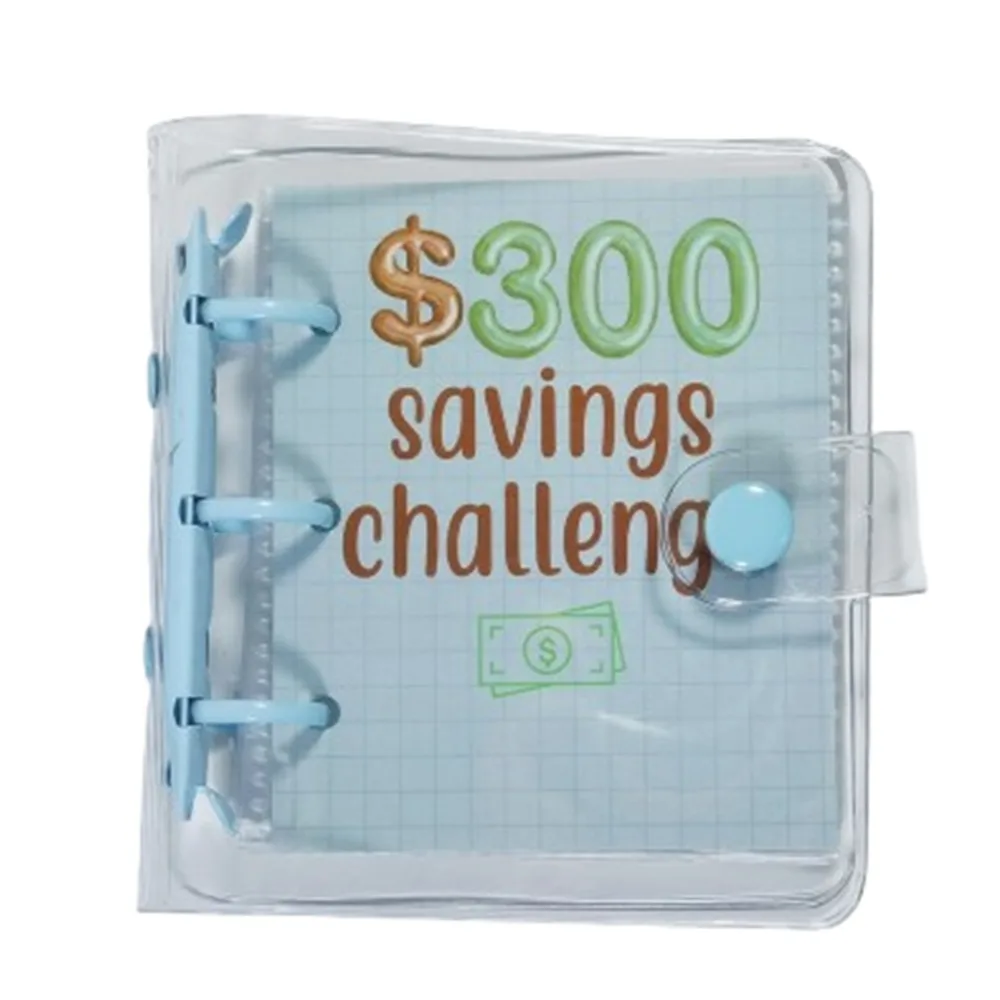 

Mini Money Saving Binder PVC $150/300/500/1000 Savings Challenges Book Waterproof Tear Resistant Envelope Savings Challenge