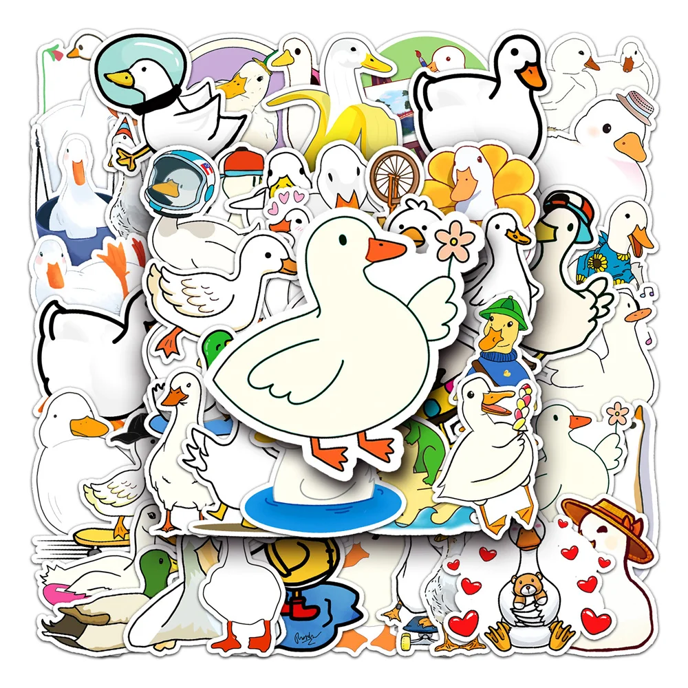 

50pcs Cartoon Duck Stickers For Scrapbook Ipad Laptop Stationery Suitcase Cute Sticker Scrapbooking Material Craft Supplies