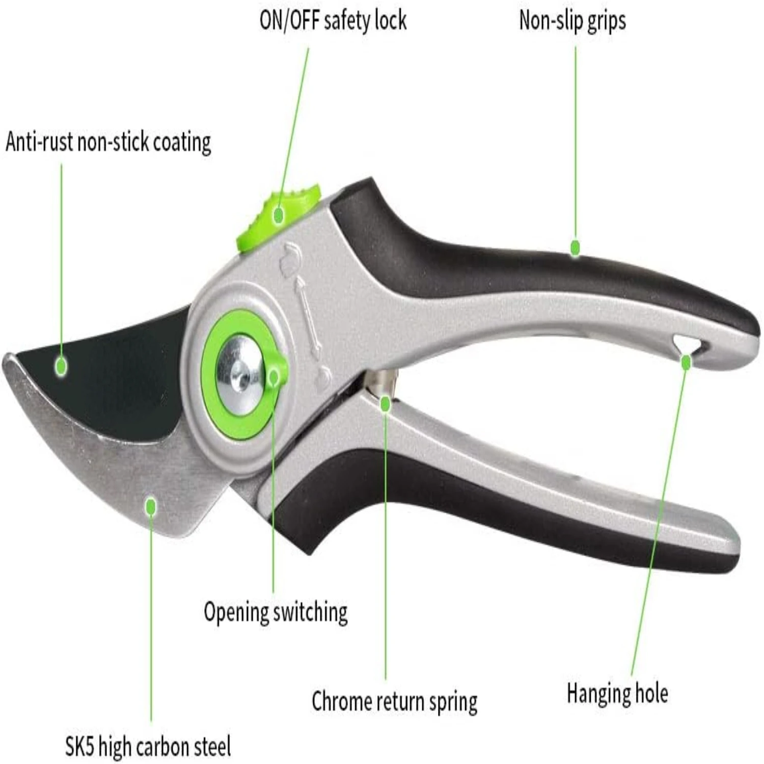 High-quality Heavy-Duty Gray Tree Trimmers - Sharp and Ergonomic Pruning Shears for Expert Gardeners and Landscapers. Essential 