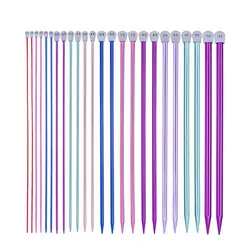 2 pz/set 35cm 2.0-12mm ferri da maglia a punta singola perni in alluminio dritto strumento di tessitura fai da te lungo maglione sciarpa ago