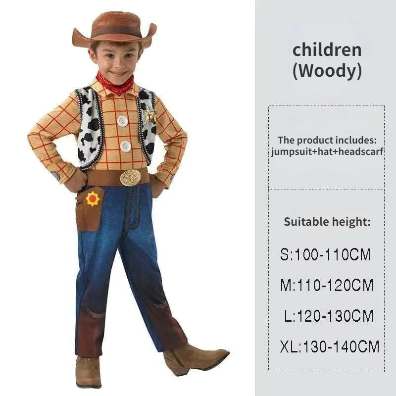 Kostum Buzz Lightyear Anak-anak Onesie Koboi Woody Karakter Kartun Karakter Anime Kostum Halloween Woody